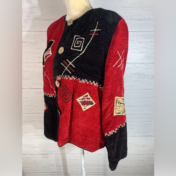 VTG Allure Blazer Size Petite Small PS Embroidered Jacket - Picture 2 of 8